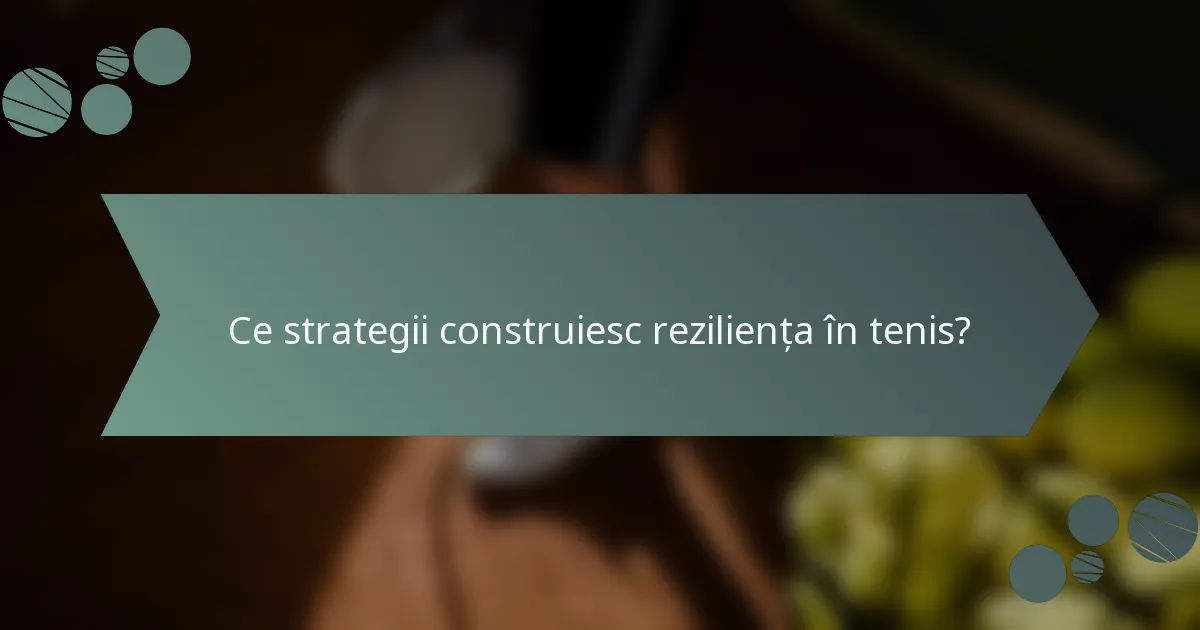 Ce strategii construiesc reziliența în tenis?