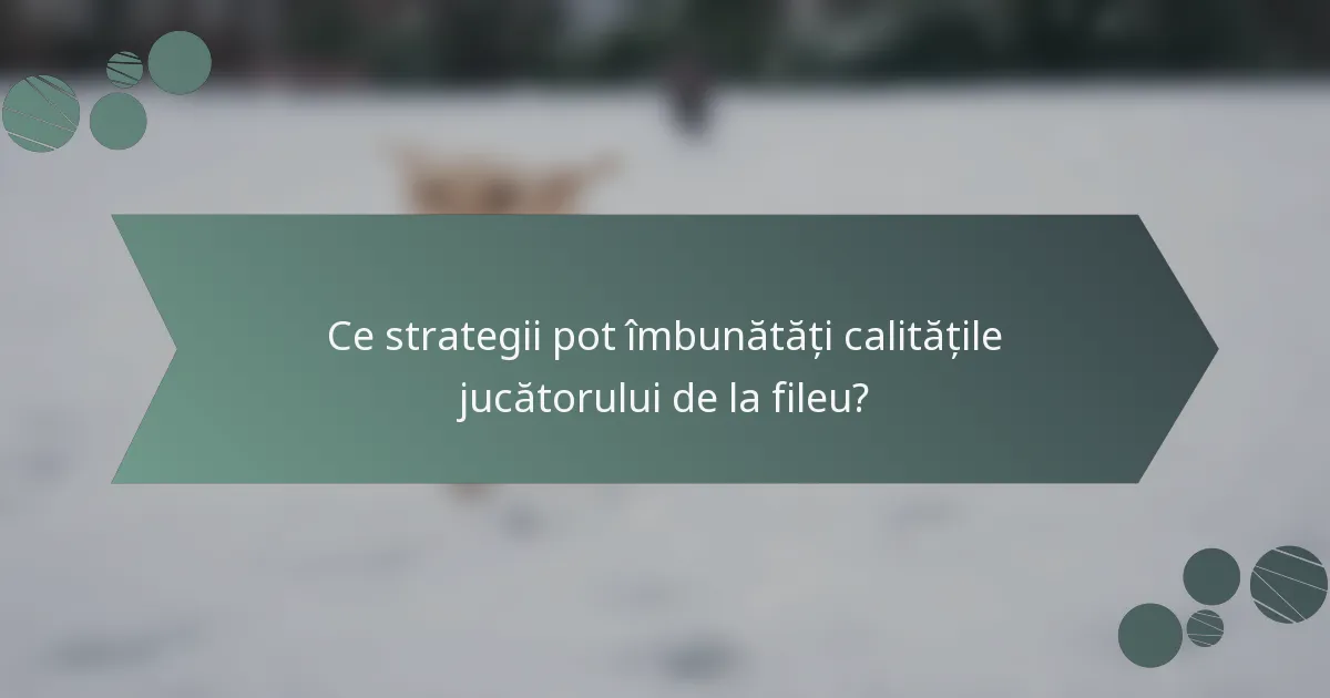 Ce strategii pot îmbunătăți calitățile jucătorului de la fileu?