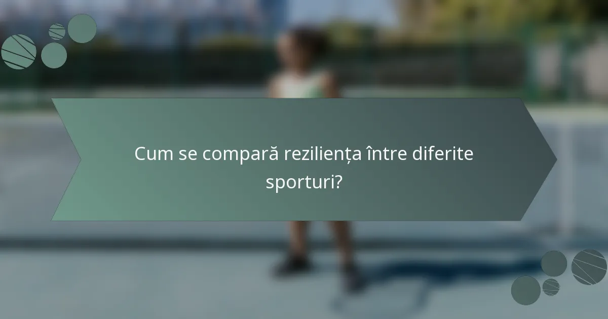 Cum se compară reziliența între diferite sporturi?